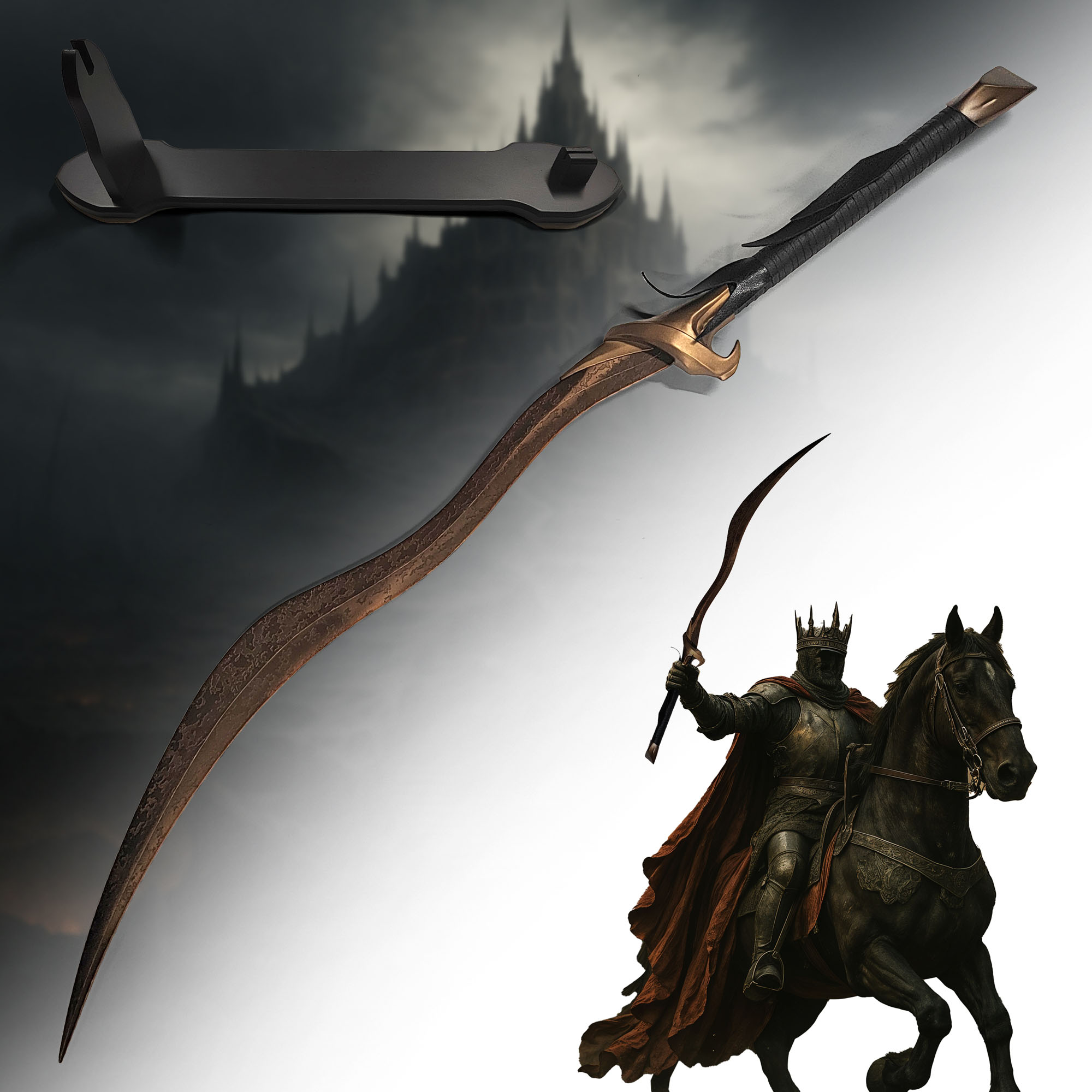 Elden Ring – Bloodhound’s Fang Großschwert – Replik mit Holzständer